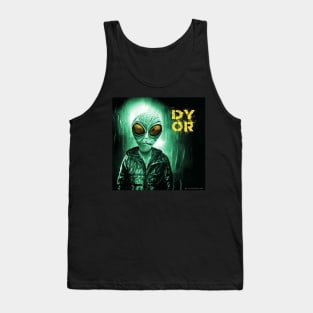 Funny Alien Gold Eye Retro Sci Fi DYOR Tank Top